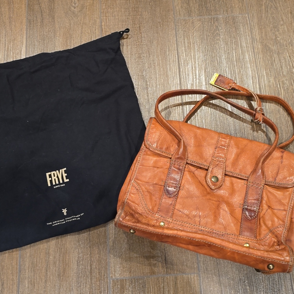 EUC Frye Campus Satchel Handbag in Cognac
